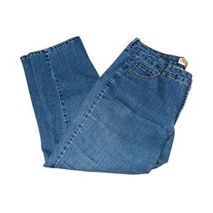 Classic Stretch Denim Jeans Womens 20W Average Fit Mid Rise Blue Cotton/Polyeste